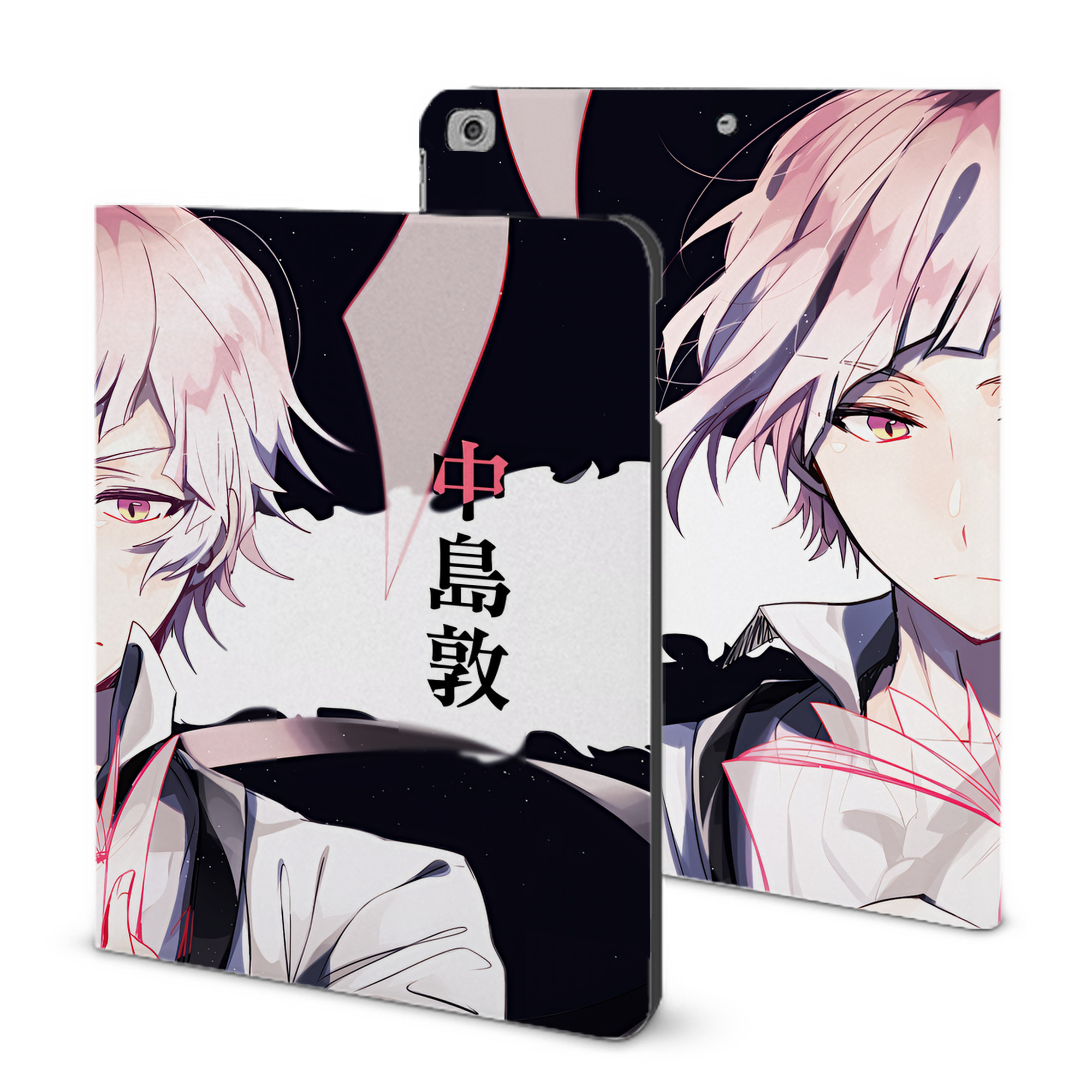 （画像用） 文豪ストレイドッグス Bungo Stray Dogs IPad ケース ブック型 PUレザー TPU 耐衝撃 軽量 薄型 ペン収納なし 全面保護 IPad 各モデル対応